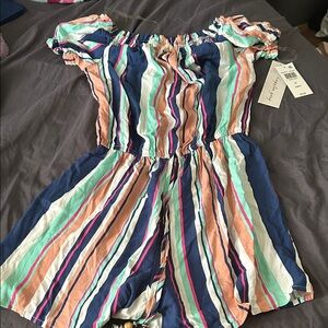 Kingston Grey Colorful Striped Romper
